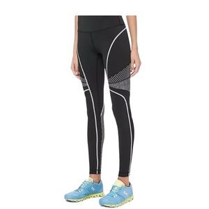 Lululemon Black Leggings with White Stitching